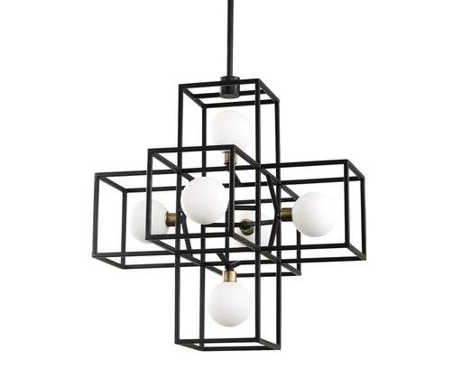 Plaza Six Light Pendant Carbon/Havana Gold
