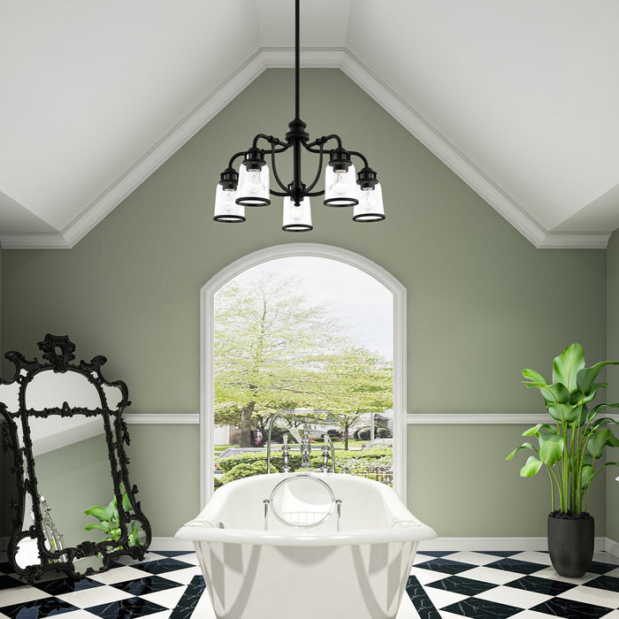 Livex Lighting - 40025-04 - Five Light Chandelier - Lawrenceville - Black