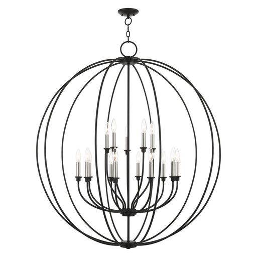 Livex Lighting - 46690-04 - 15 Light Chandelier - Milania - Black w/ Brushed Nickels
