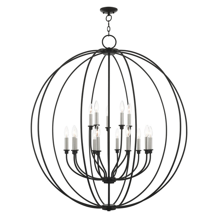 Livex Lighting - 46690-04 - 15 Light Chandelier - Milania - Black w/ Brushed Nickels