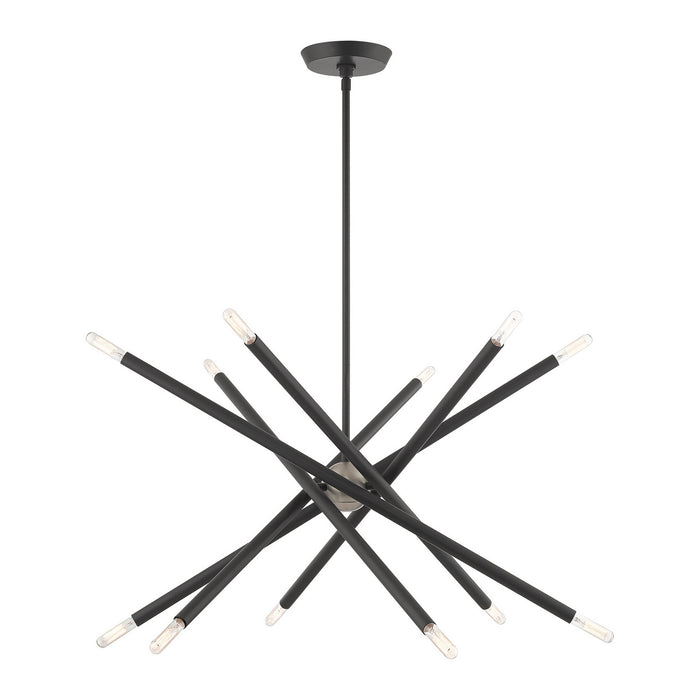 Livex Lighting - 46776-76 - 12 Light Chandelier - Soho - Scandinavian Gray w/ Brushed Nickels