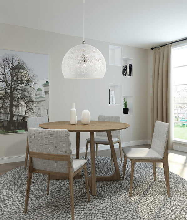 Livex Lighting - 49544-03 - Three Light Pendant - Chantilly - White w/ Brushed Nickels