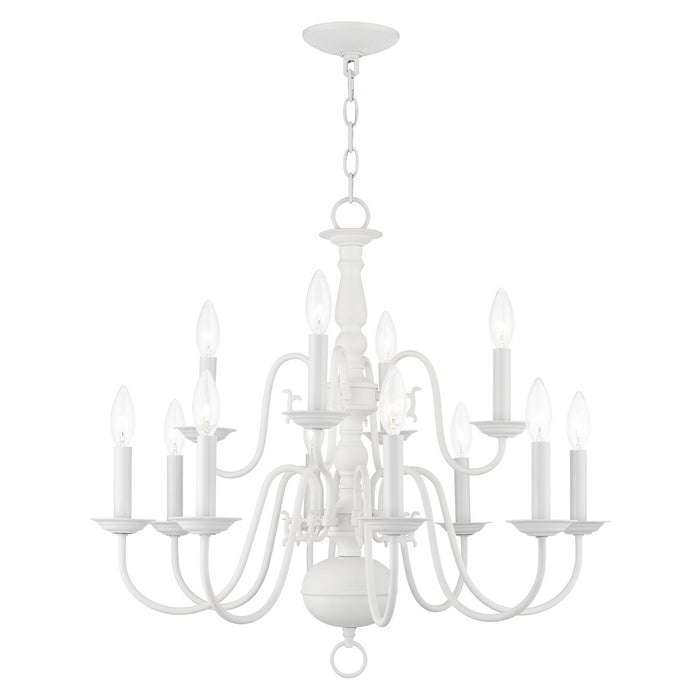 Livex Lighting - 5012-03 - 12 Light Chandelier - Williamsburg - White