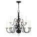 Livex Lighting - 5012-04 - 12 Light Chandelier - Williamsburg - Black w/ Antique Brasss