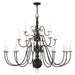 Livex Lighting - 5015-04 - 22 Light Chandelier - Williamsburg - Black w/ Antique Brasss