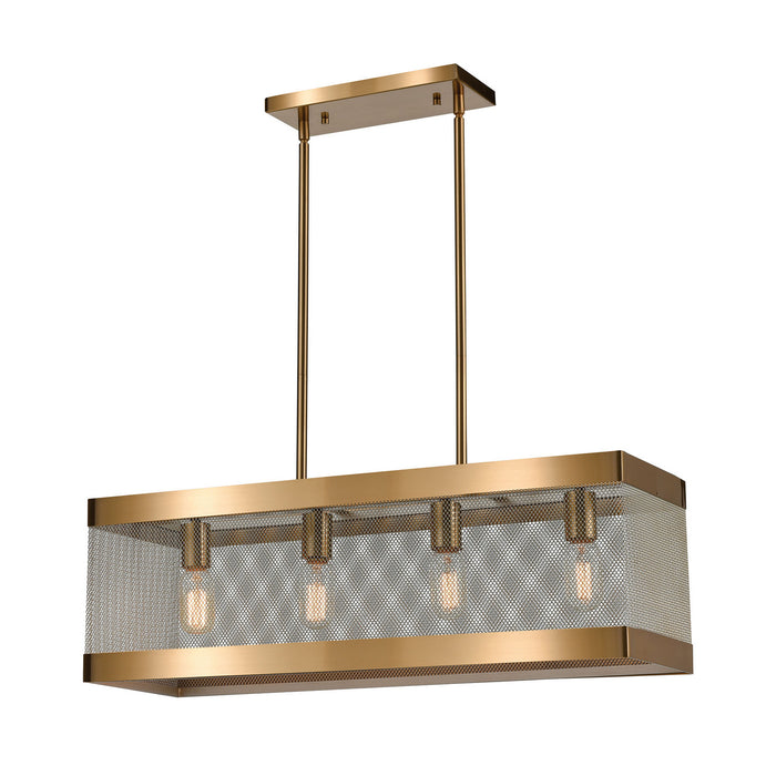 ELK Home - D4334 - Four Light Chandelier - Line in the Sand - Satin Brass