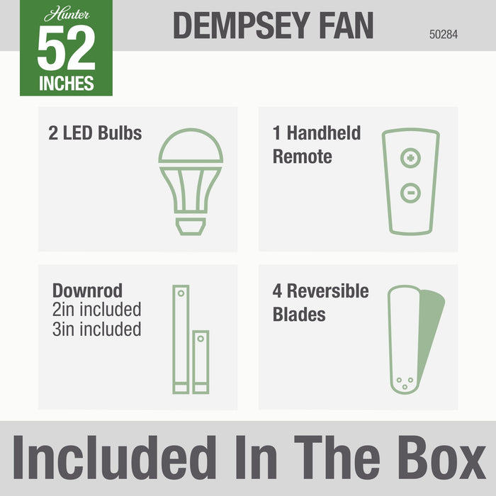 Dempsey 52" Ceiling Fan-Fans-Hunter-Lighting Design Store