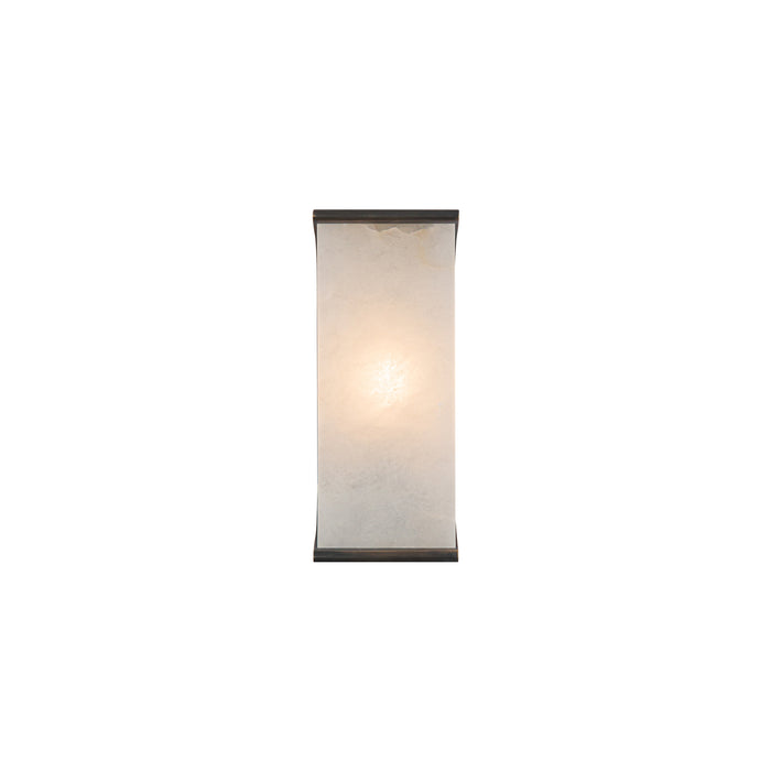 Abbott One Light Wall Sconce Urban Bronze/Alabaster-Sconces-Alora-Lighting Design Store
