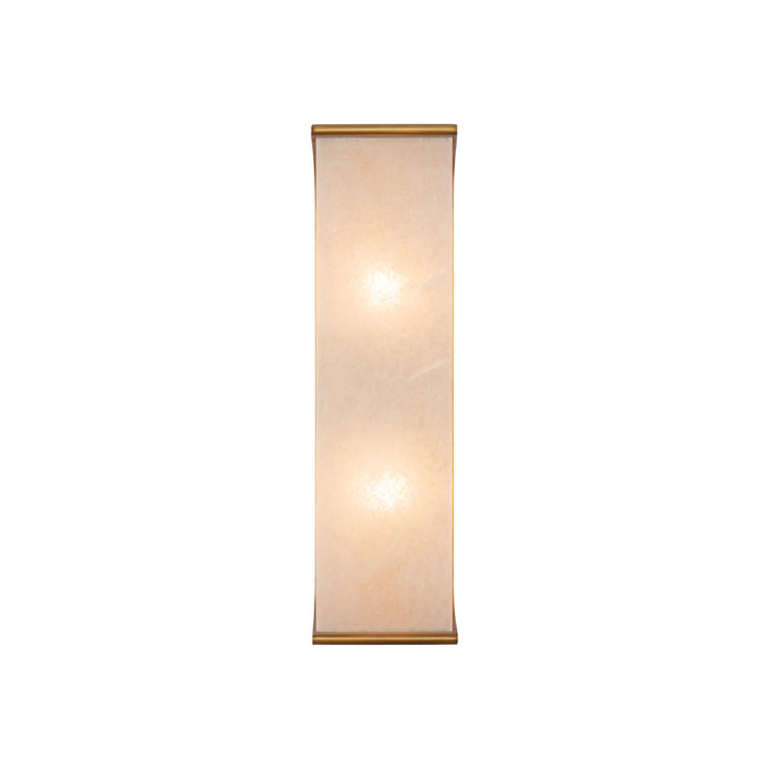 Abbott Two Light Vanity Vintage Brass/Alabaster-Bathroom Fixtures-Alora-Lighting Design Store