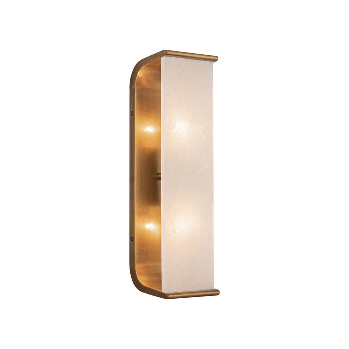 Abbott Two Light Vanity Vintage Brass/Alabaster-Bathroom Fixtures-Alora-Lighting Design Store