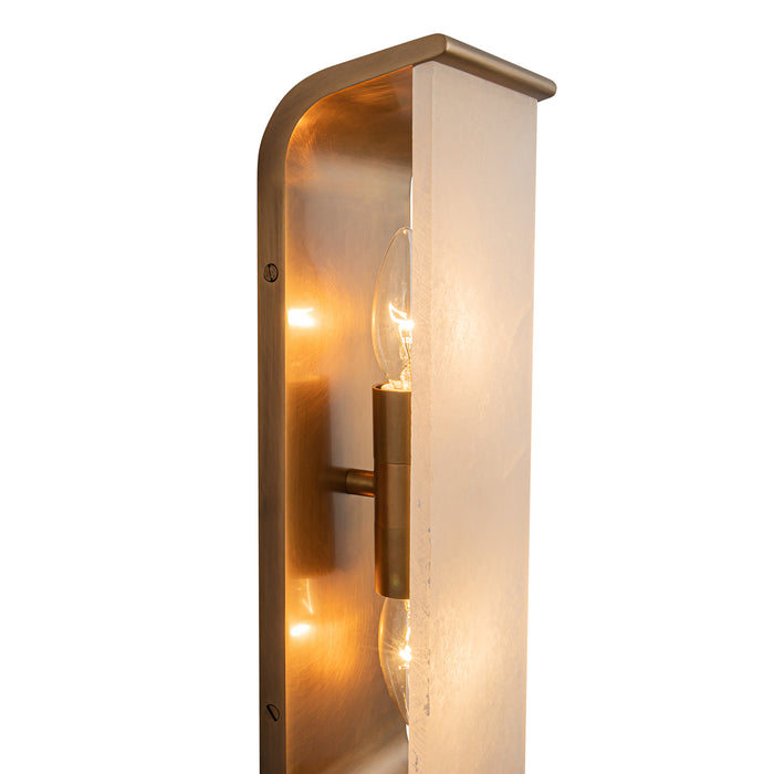 Abbott Two Light Vanity Vintage Brass/Alabaster-Bathroom Fixtures-Alora-Lighting Design Store