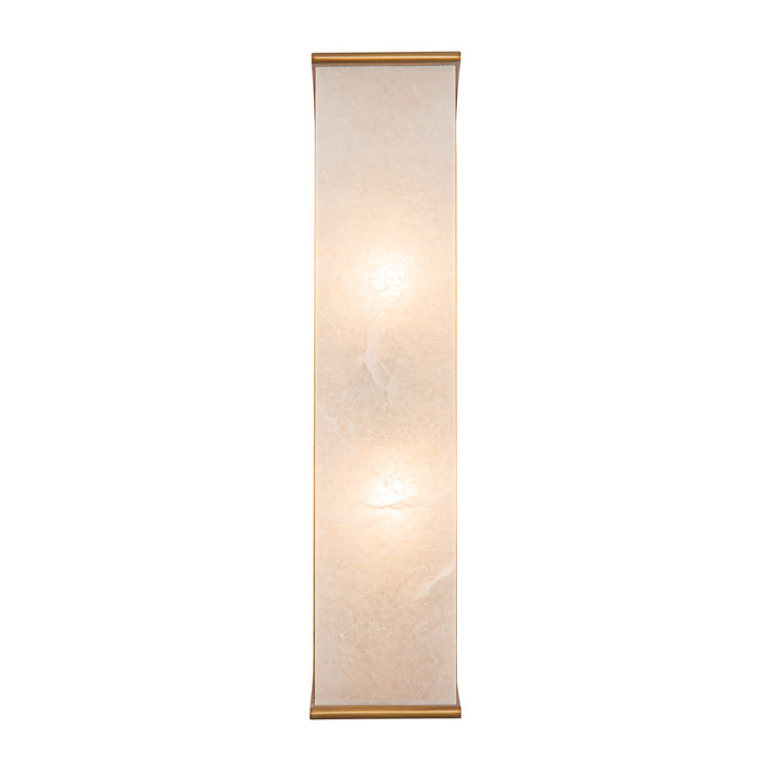 Abbott Two Light Vanity Vintage Brass/Alabaster-Bathroom Fixtures-Alora-Lighting Design Store