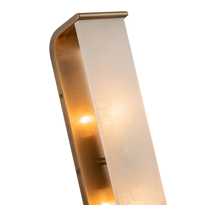 Abbott Two Light Vanity Vintage Brass/Alabaster-Bathroom Fixtures-Alora-Lighting Design Store