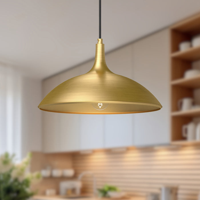 Abel One Light Pendant Brushed Gold-Pendants-Alora-Lighting Design Store