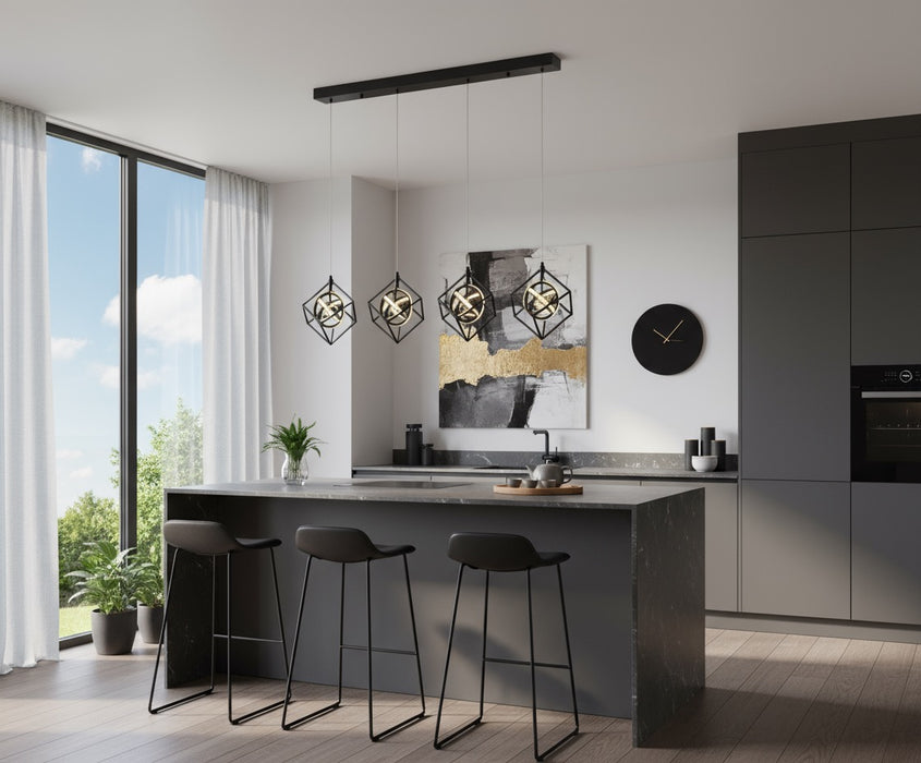 Tulip LED Island Pendant Matte Black-Linear/Island-Artcraft-Lighting Design Store