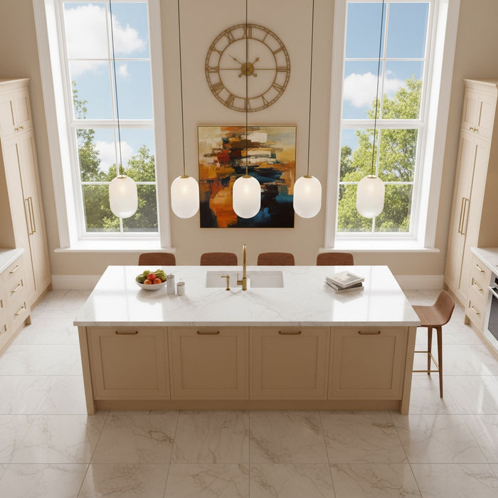 Vita One Light Pendant White, Brass-Mini Pendants-Artcraft-Lighting Design Store