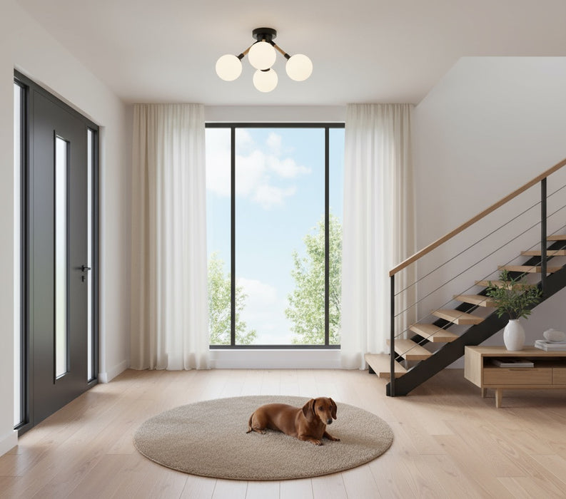 Capilano Three Light Semi-Flush Mount Black-Semi-Flush Mts.-Artcraft-Lighting Design Store