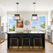 Lucian Four Light Chandelier Black and Brushed Brass-Pendants-Artcraft-Lighting Design Store
