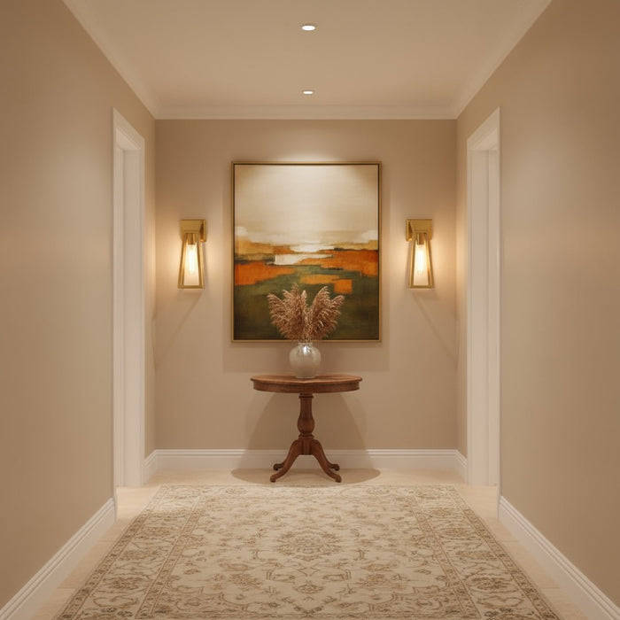 Lucian One Light Wall Sconce Brushed Brass-Sconces-Artcraft-Lighting Design Store