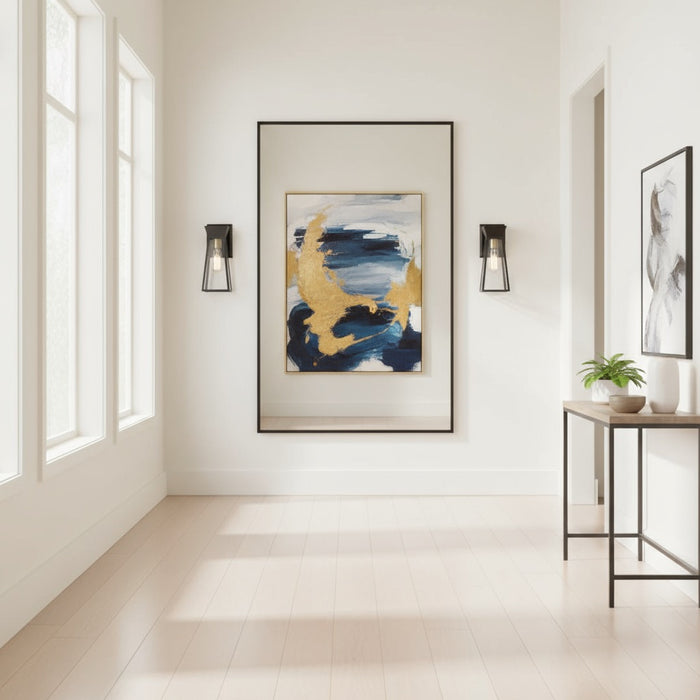 Lucian One Light Wall Sconce Black and Brushed Brass-Sconces-Artcraft-Lighting Design Store