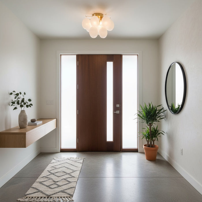 Globo Four Light Semi-Flush Mount Brass-Semi-Flush Mts.-Artcraft-Lighting Design Store