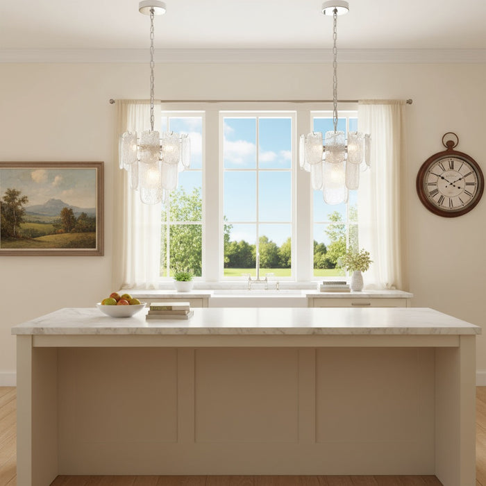 Bianca Five Light Pendant Polished Nickel, Crystalline-Mini Chandeliers-Artcraft-Lighting Design Store