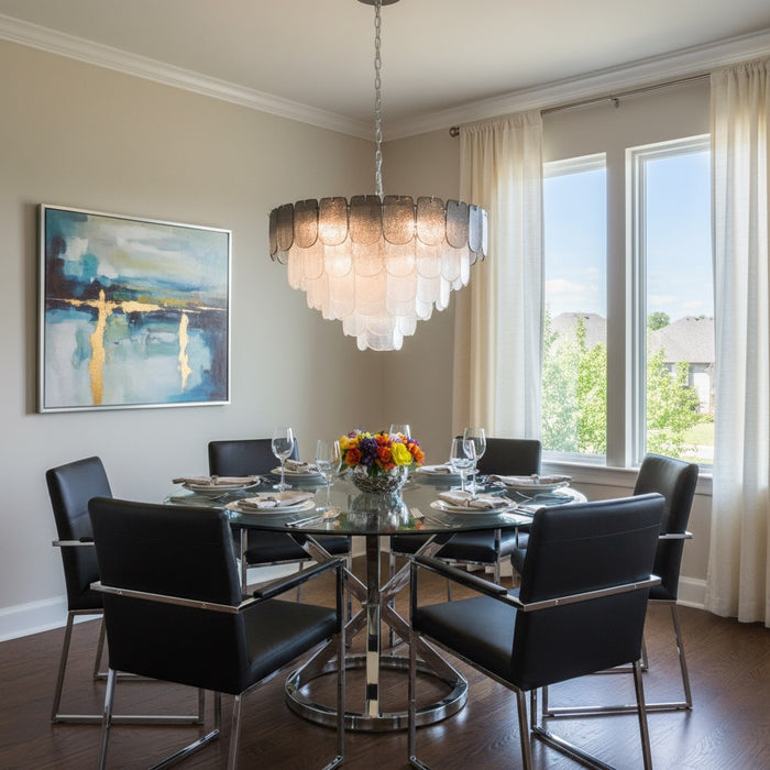 Bianca 19 Light Chandelier Polished Nickel, Crystalline Smoke-Mid. Chandeliers-Artcraft-Lighting Design Store