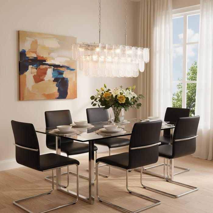 Bianca 12 Light Island Pendant Polished Nickel, Crystalline-Linear/Island-Artcraft-Lighting Design Store