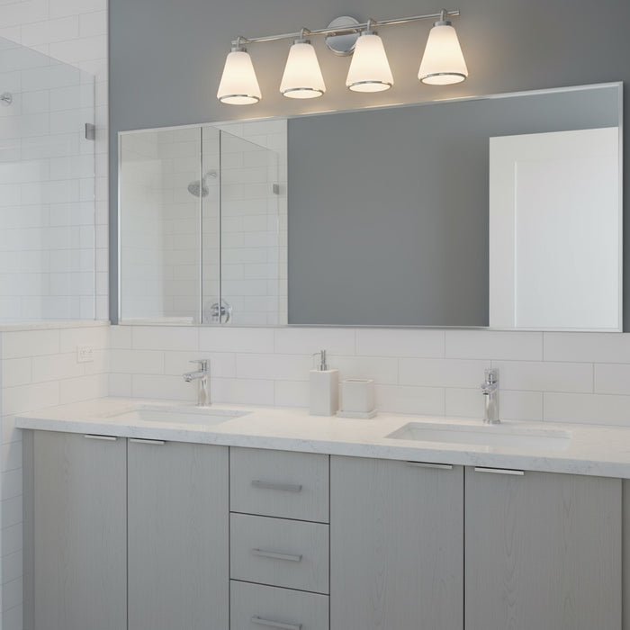 Zoey Four Light Bathroom Vanity Polished Nickel-Bathroom Fixtures-Artcraft-Lighting Design Store