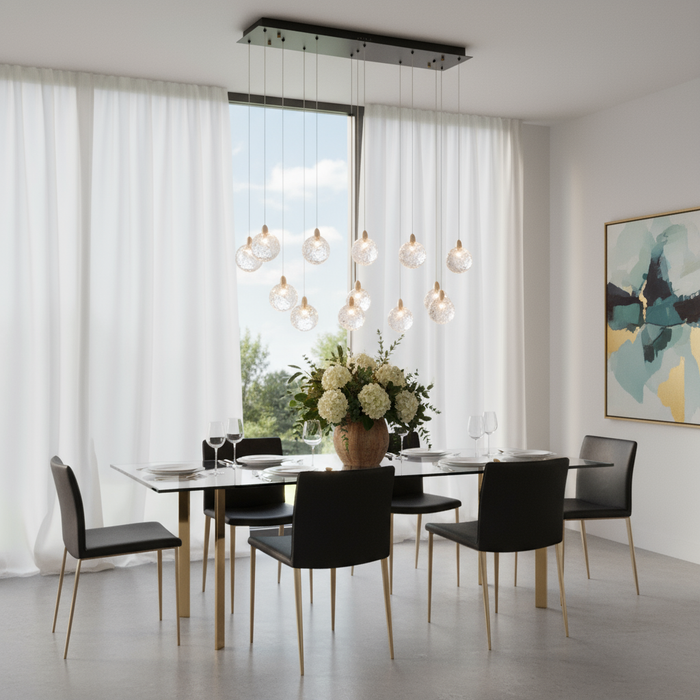 Snowflake LED Island Pendant Satin Brass-Linear/Island-Artcraft-Lighting Design Store