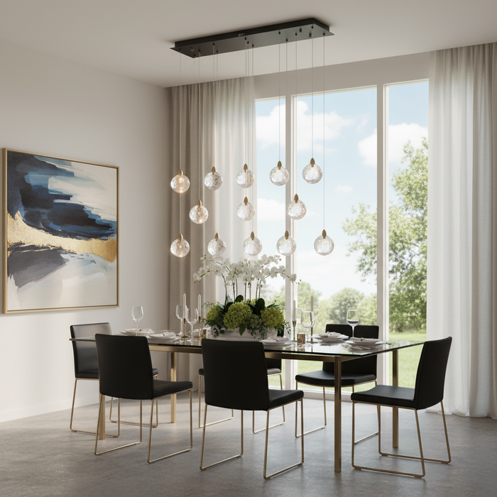 Snowflake LED Island Pendant Satin Brass-Linear/Island-Artcraft-Lighting Design Store