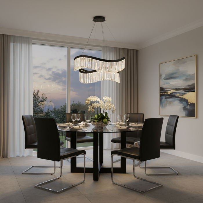 Jules LED Chandelier Black-Mid. Chandeliers-Artcraft-Lighting Design Store