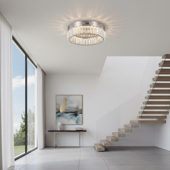 Stella Collection LED Flush Mount Satin Nickel-Flush Mounts-Artcraft-Lighting Design Store