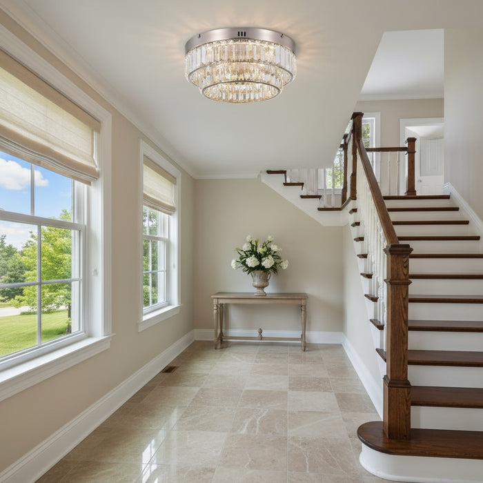 Stella Collection LED Flush Mount Satin Nickel-Flush Mounts-Artcraft-Lighting Design Store