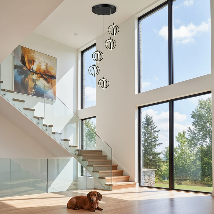 Rose Collection LED Chandelier Black-Mini Chandeliers-Artcraft-Lighting Design Store