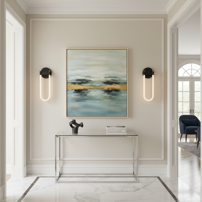 Cascata LED Wall Sconce Black and Brushed Brass-Sconces-Artcraft-Lighting Design Store