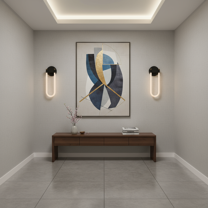 Cascata LED Wall Sconce Black and Brushed Brass-Sconces-Artcraft-Lighting Design Store