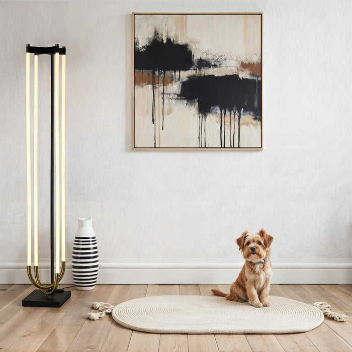 Cascata LED Floor Lamp Black, Brushed Brass-Lamps-Artcraft-Lighting Design Store