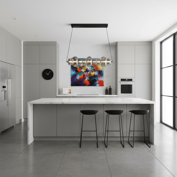 Astra LED Island Pendant Black-Linear/Island-Artcraft-Lighting Design Store