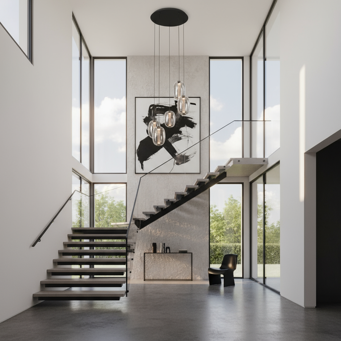 Vega LED Chandelier Black-Mini Chandeliers-Artcraft-Lighting Design Store