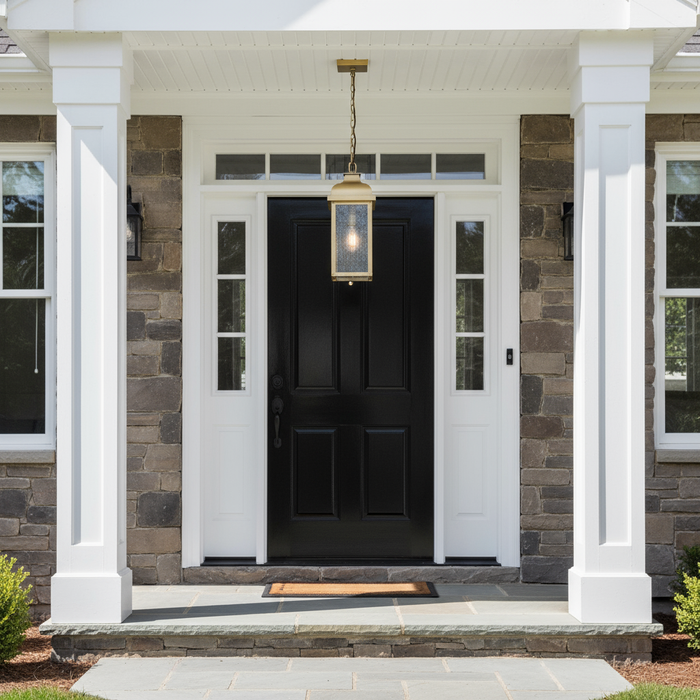 Madrid One Light Outdoor Pendant Weathered Brass-Exterior-Artcraft-Lighting Design Store