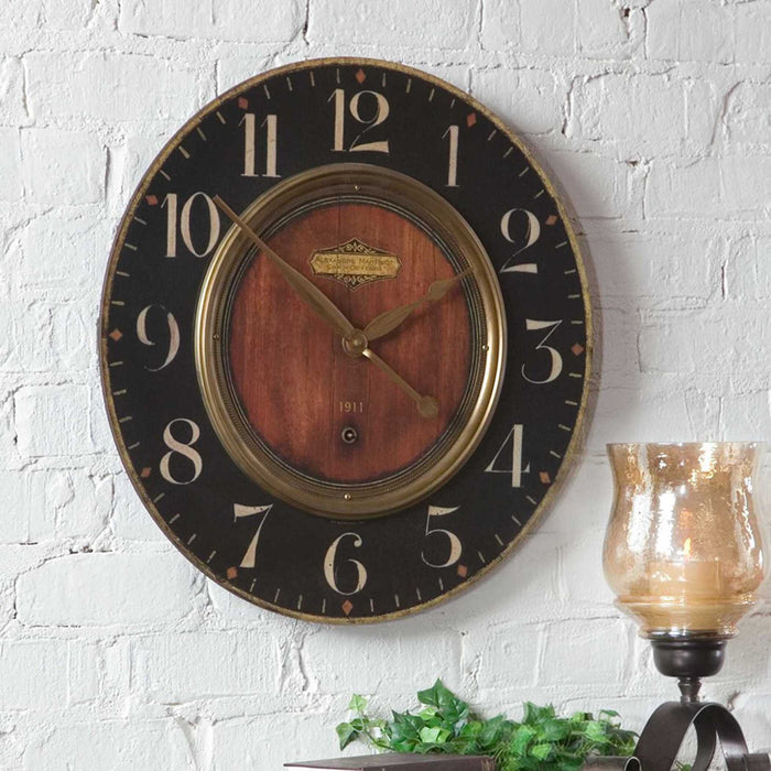 Alexandre Wall Clock Brass-Home Accents-Uttermost-Lighting Design Store