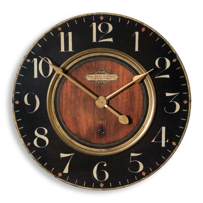 Alexandre Wall Clock Brass-Home Accents-Uttermost-Lighting Design Store