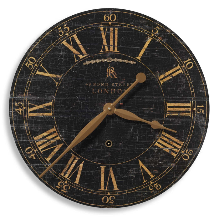 Bond Street Wall Clock Antiqued Brass-Home Accents-Uttermost-Lighting Design Store