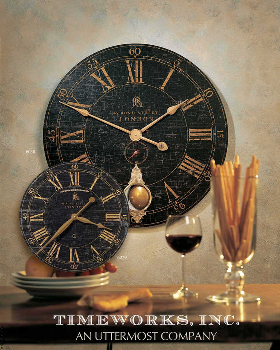 Bond Street Wall Clock Laminated-Home Accents-Uttermost-Lighting Design Store