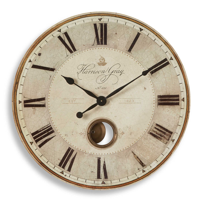 Harrison Gray 30" Wall Clock Brass-Home Accents-Uttermost-Lighting Design Store