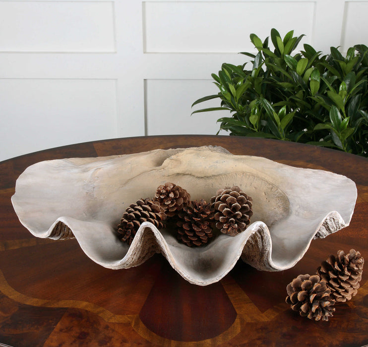 Clam Bowl Antique White-Home Accents-Uttermost-Lighting Design Store