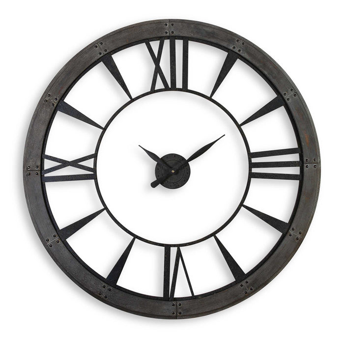 Ronan Wall Clock Dark Rustic Bronze w/Rust Gray-Home Accents-Uttermost-Lighting Design Store