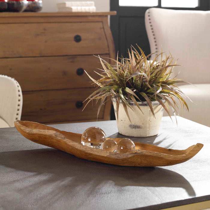Teak Bowl Natural Teak Wood-Home Accents-Uttermost-Lighting Design Store