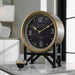 Shyam Table Clock Brass /Aged Black-Home Accents-Uttermost-Lighting Design Store